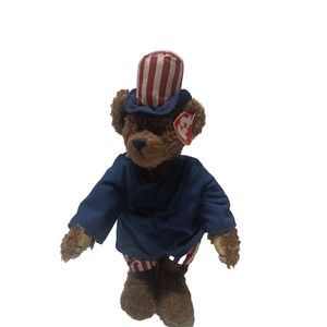 RETIRED TY BEANIE BABY TY ATTIC TREASURES SAMUEL USA AMERICA TEDDY BEAR 14"